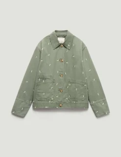 Pure Cotton Embroidered Utility Jacket