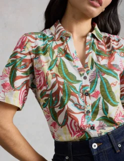 Pure Cotton Embroidery Tie Hem Top