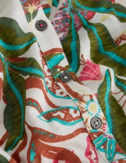 Pure Cotton Embroidery Tie Hem Top