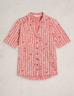 Pure Cotton Embroidery Tie Hem Top