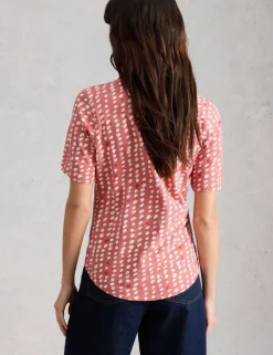 Pure Cotton Embroidery Tie Hem Top