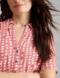 Pure Cotton Embroidery Tie Hem Top