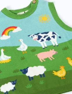 Pure Cotton Farmyard Knitted Vest (3 Mths-5 Yrs)