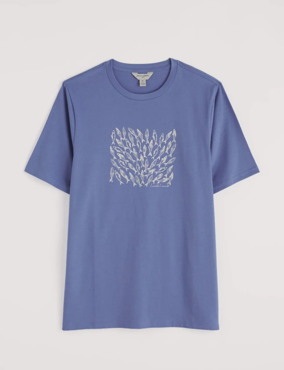 Pure Cotton Fish Graphic Crew Neck T-Shirt