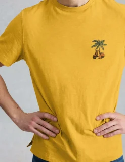 Pure Cotton Fish Graphic Crew Neck T-Shirt