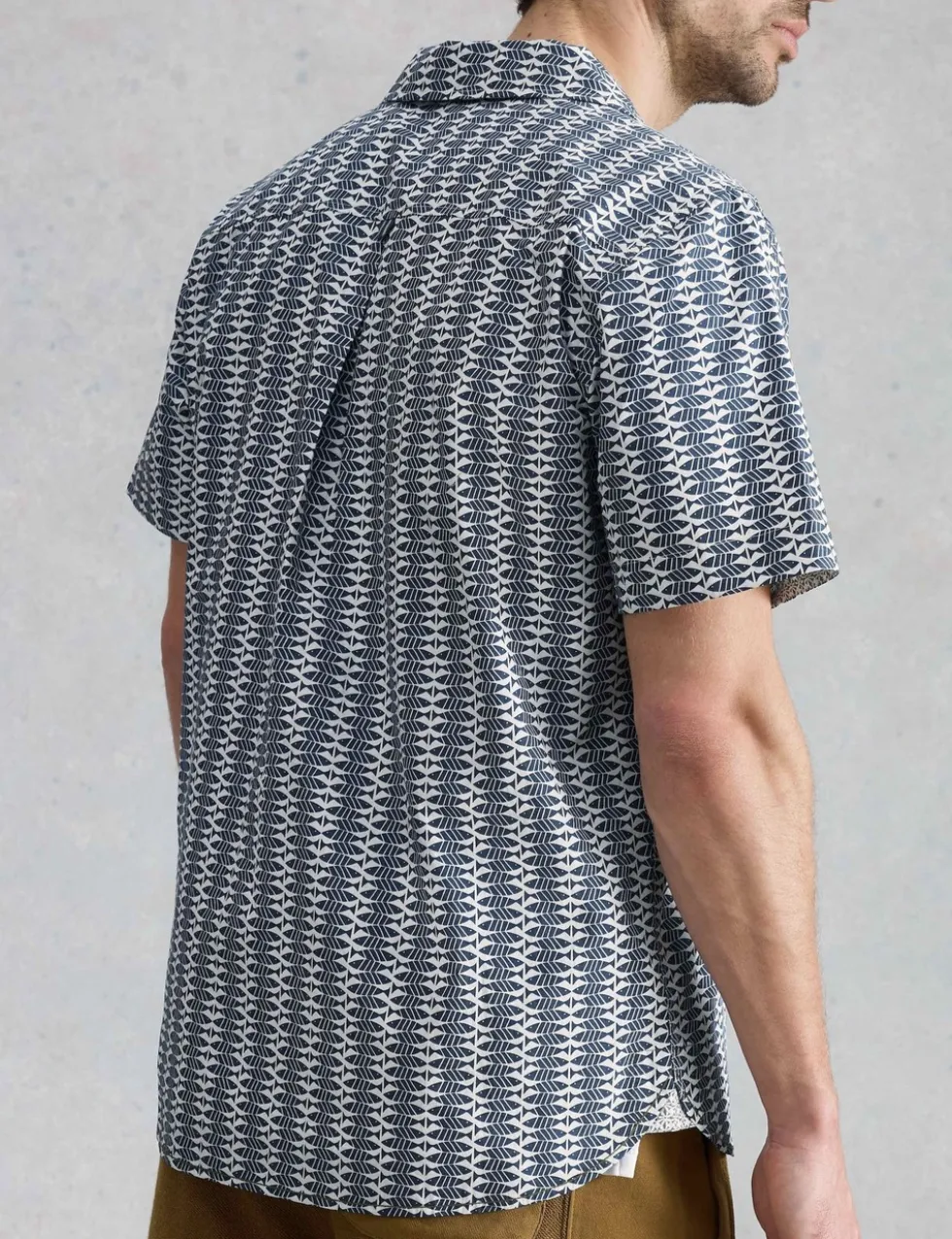 Pure Cotton Fish Print Short Sleeve Shirt