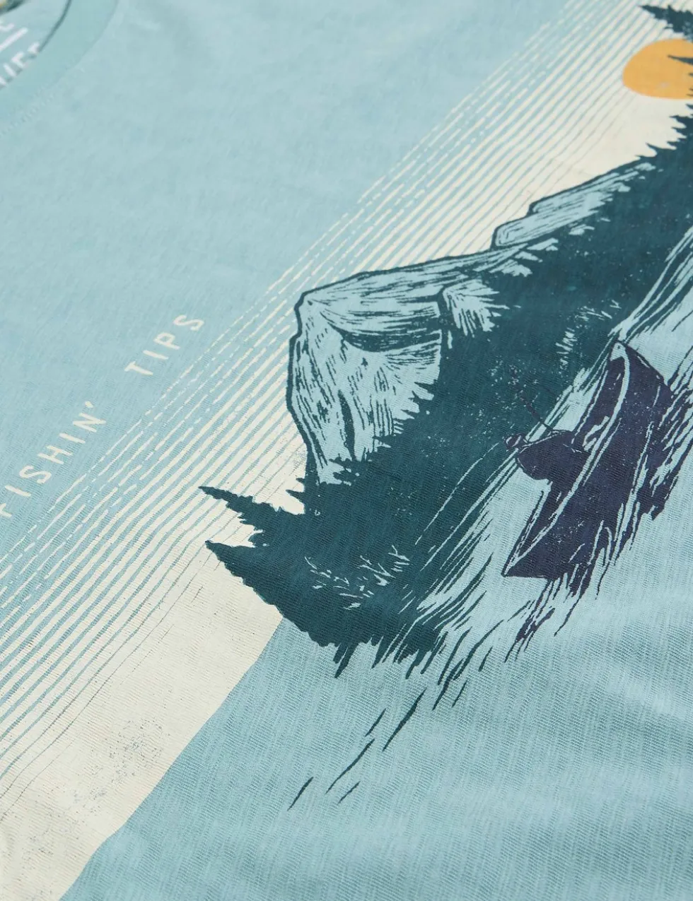 Pure Cotton Fishing Graphic T-Shirt