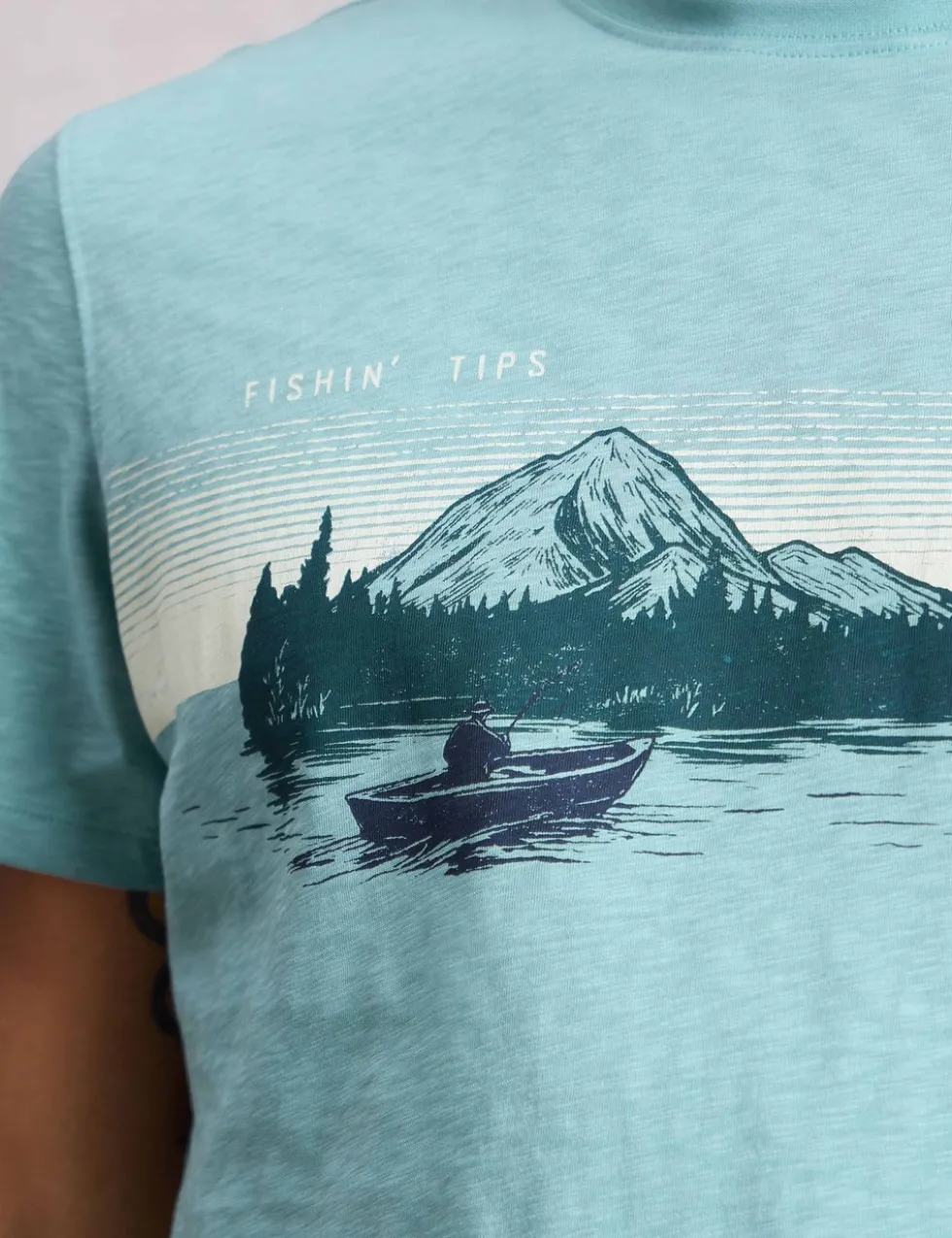 Pure Cotton Fishing Graphic T-Shirt