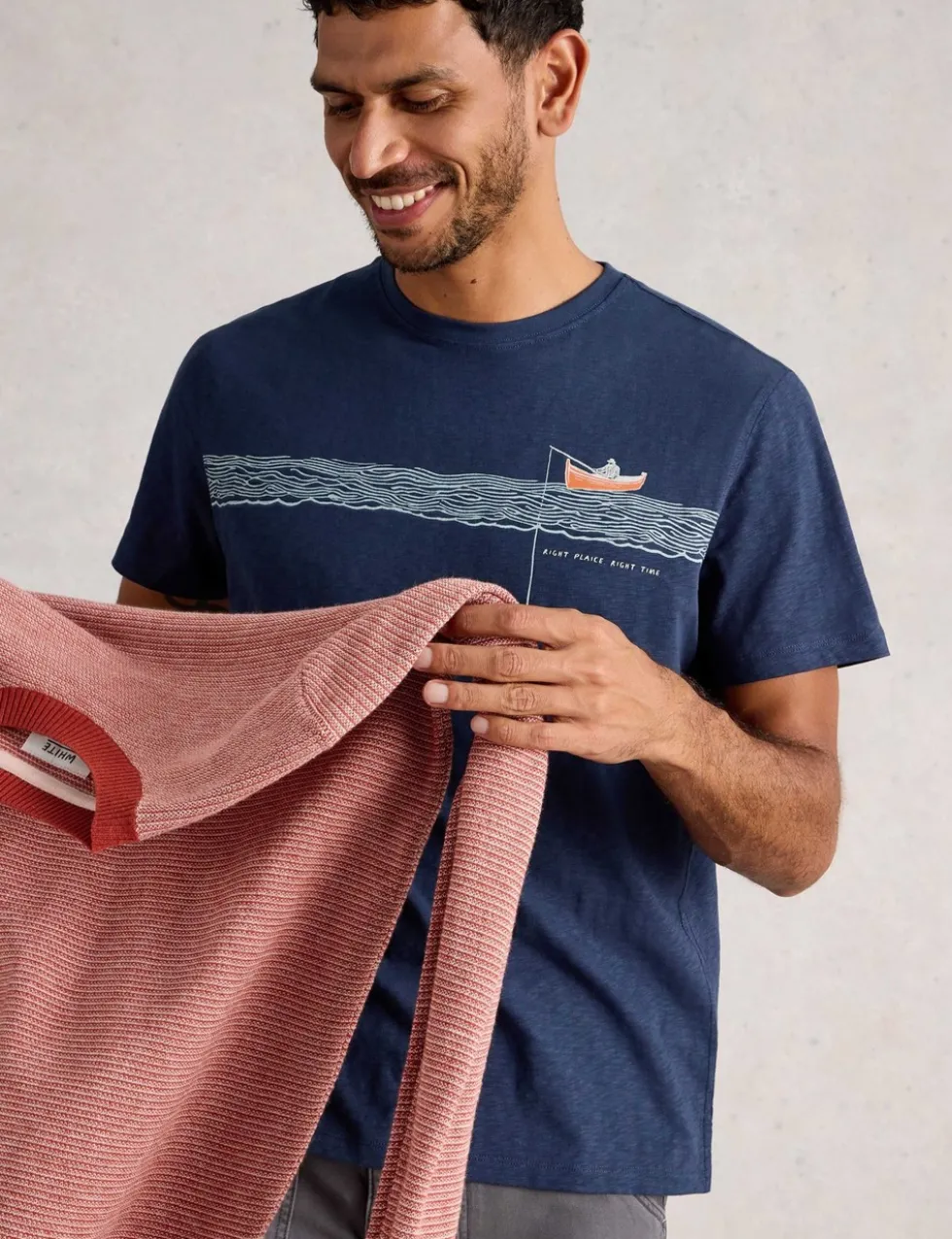 Pure Cotton Fishing Graphic T-Shirt