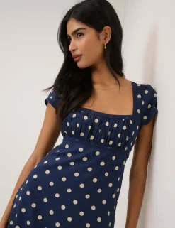 Pure Cotton Floral Bandeau Midi Dress