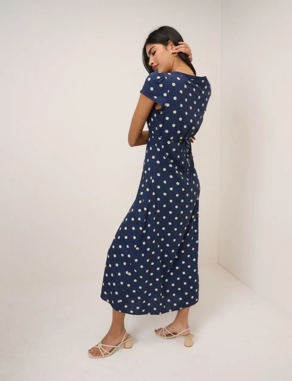 Pure Cotton Floral Bandeau Midi Dress