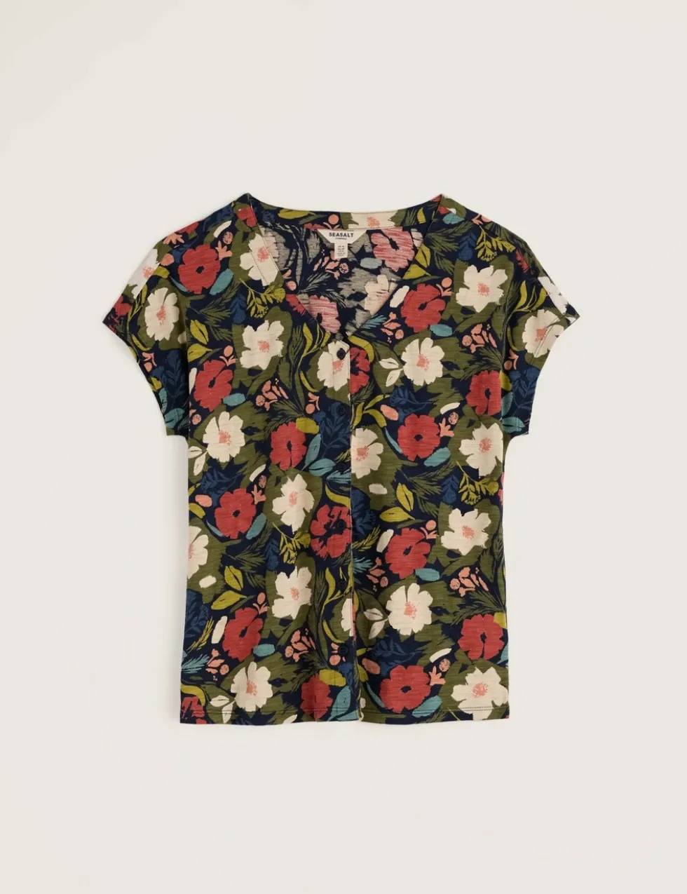 Pure Cotton Floral Button Through Top