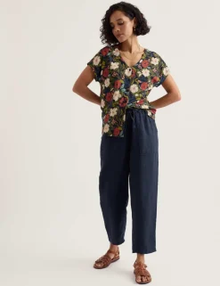 Pure Cotton Floral Button Through Top