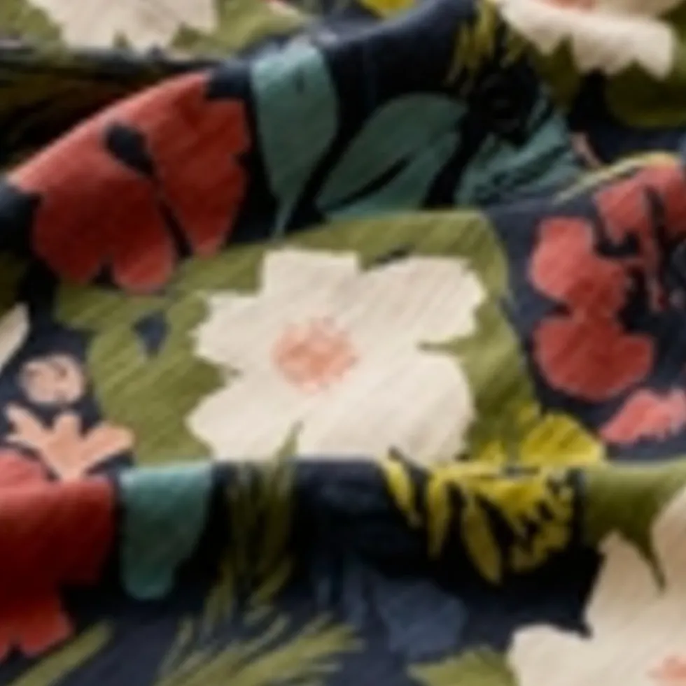 Pure Cotton Floral Button Through Top
