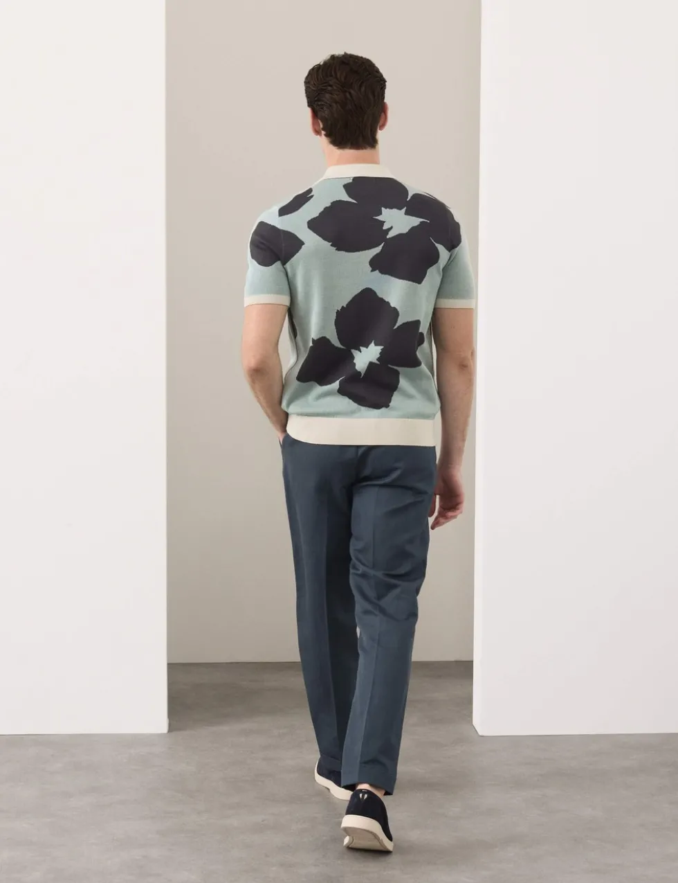 Pure Cotton Floral Button Through Polo