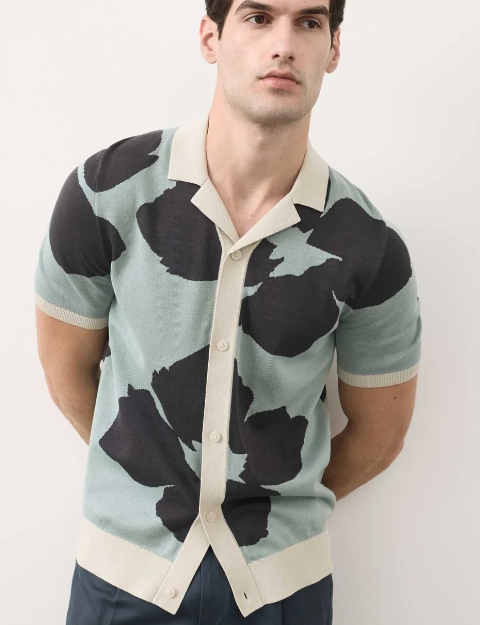 Pure Cotton Floral Button Through Polo