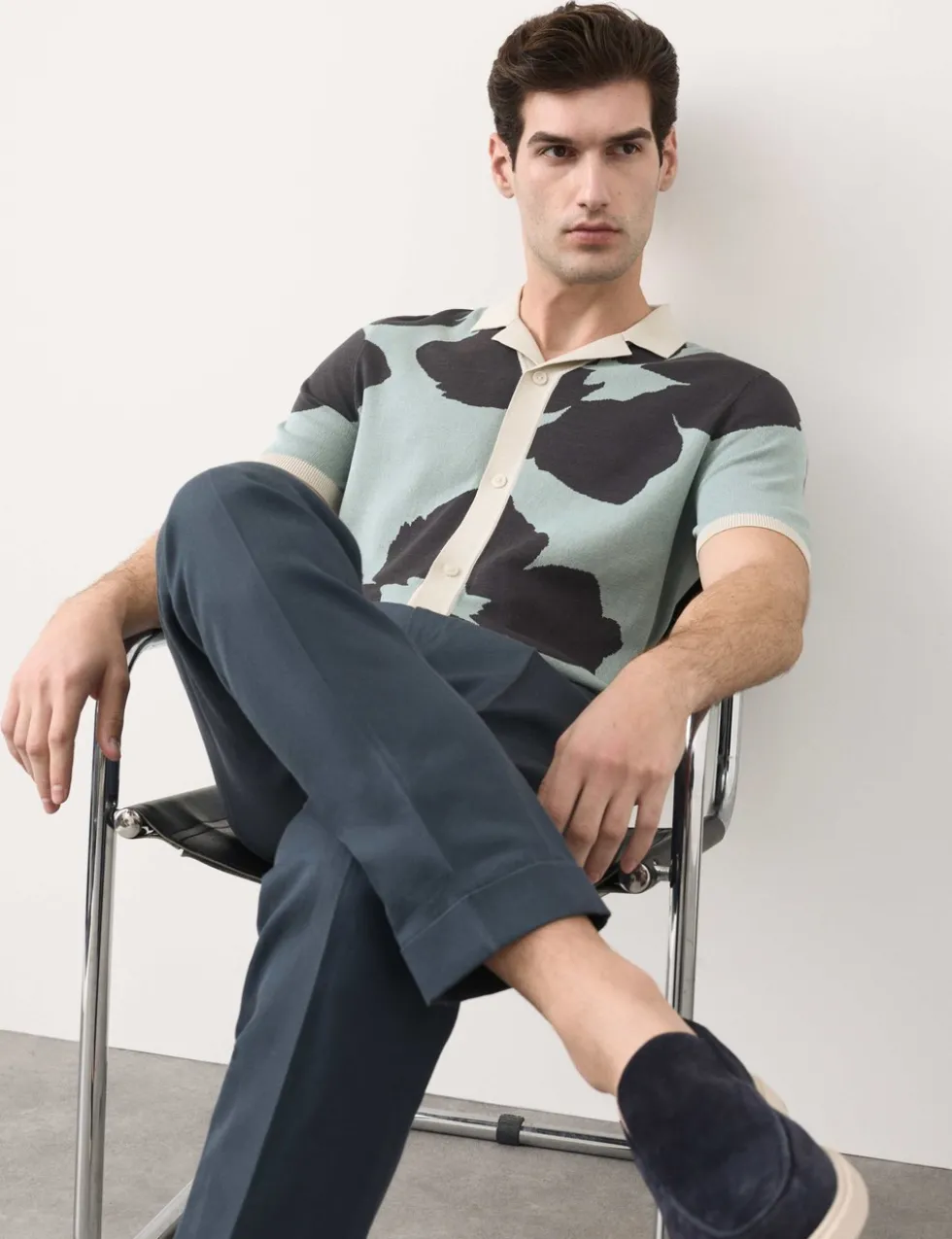 Pure Cotton Floral Button Through Polo