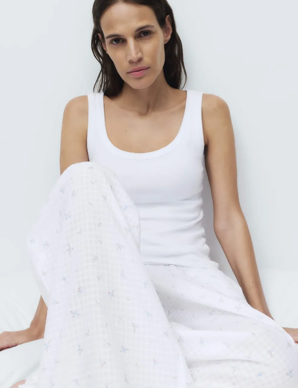 Pure Cotton Floral Check Pyjama Bottoms