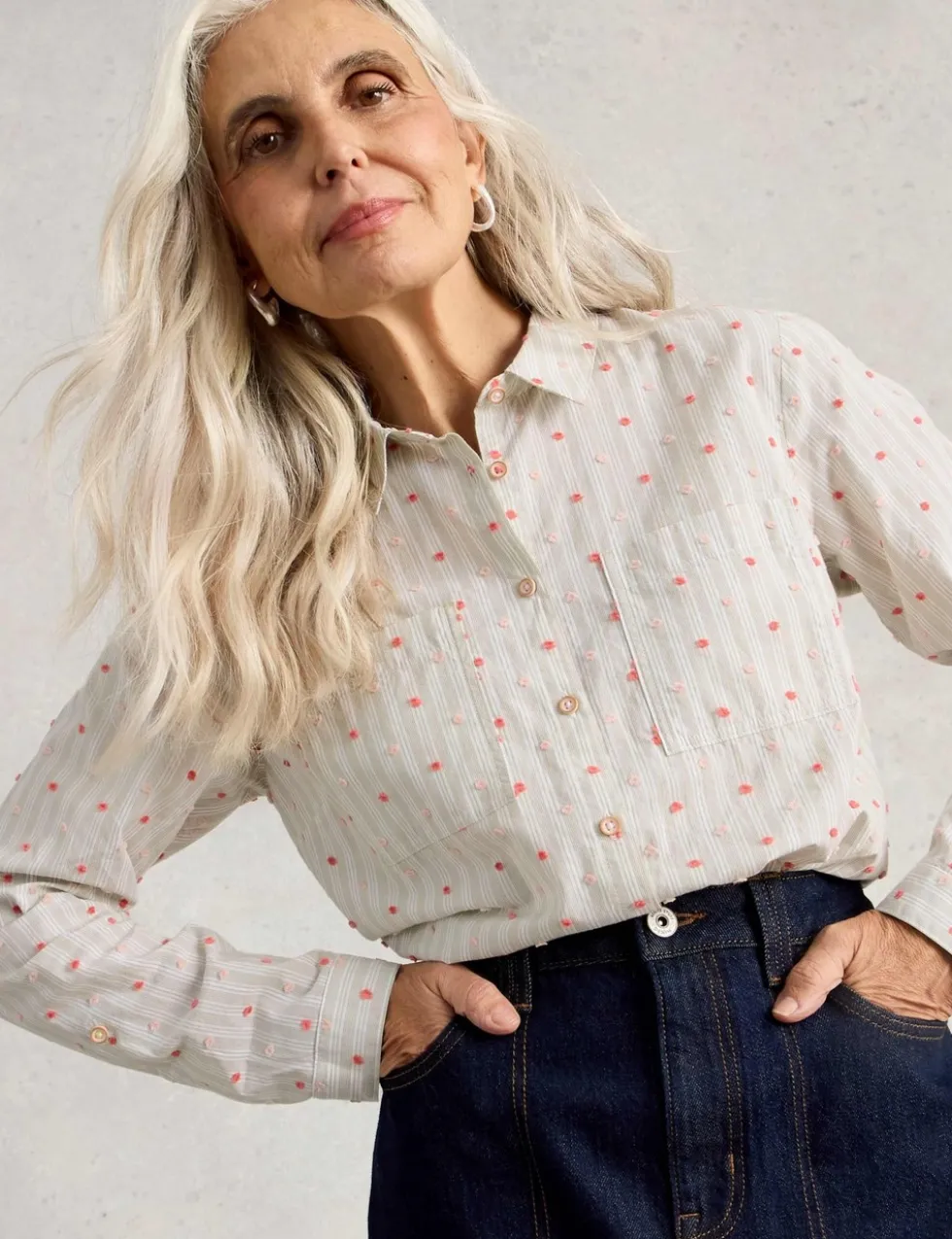 Pure Cotton Floral Collared Shirt