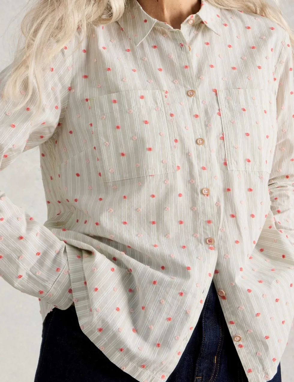 Pure Cotton Floral Collared Shirt