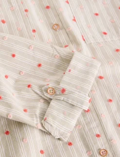 Pure Cotton Floral Collared Shirt