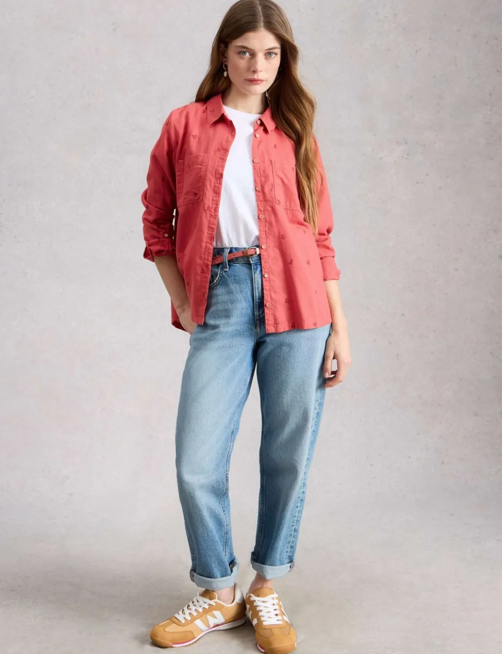 Pure Cotton Floral Collared Shirt