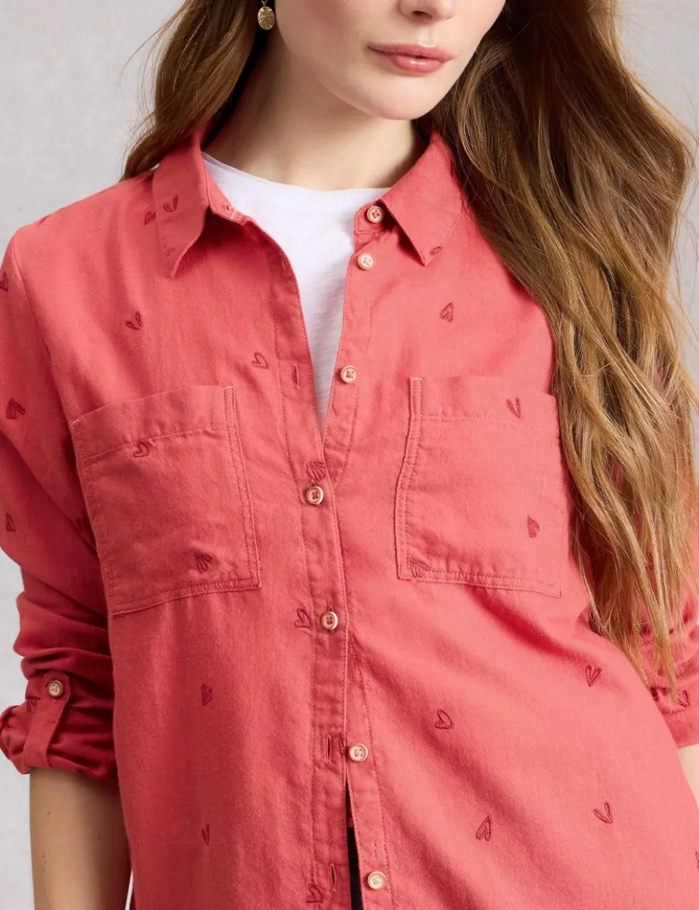Pure Cotton Floral Collared Shirt