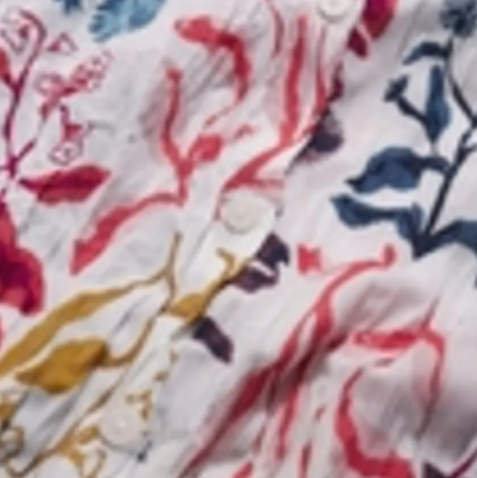 Pure Cotton Floral Collared Shirt