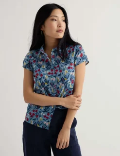 Pure Cotton Floral Collared Shirt
