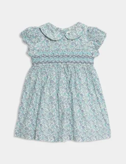 Pure Cotton Floral Dress (0-3 Yrs)
