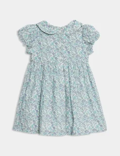 Pure Cotton Floral Dress (0-3 Yrs)
