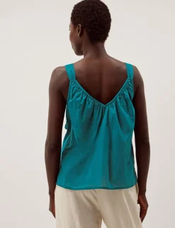 Pure Cotton Floral Embellished Cami Top