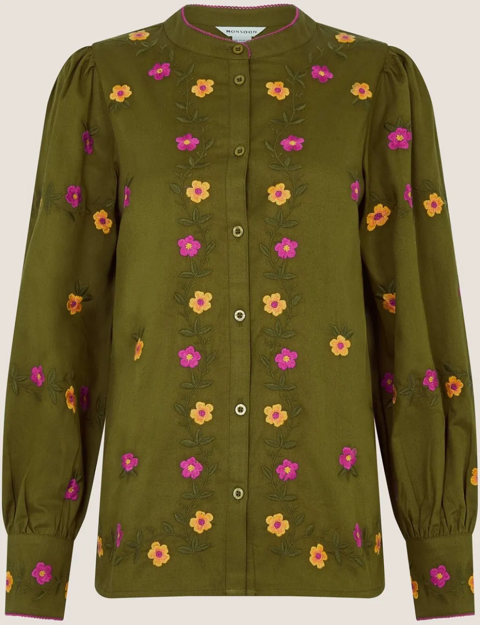 Pure Cotton Floral Embroidered Blouse