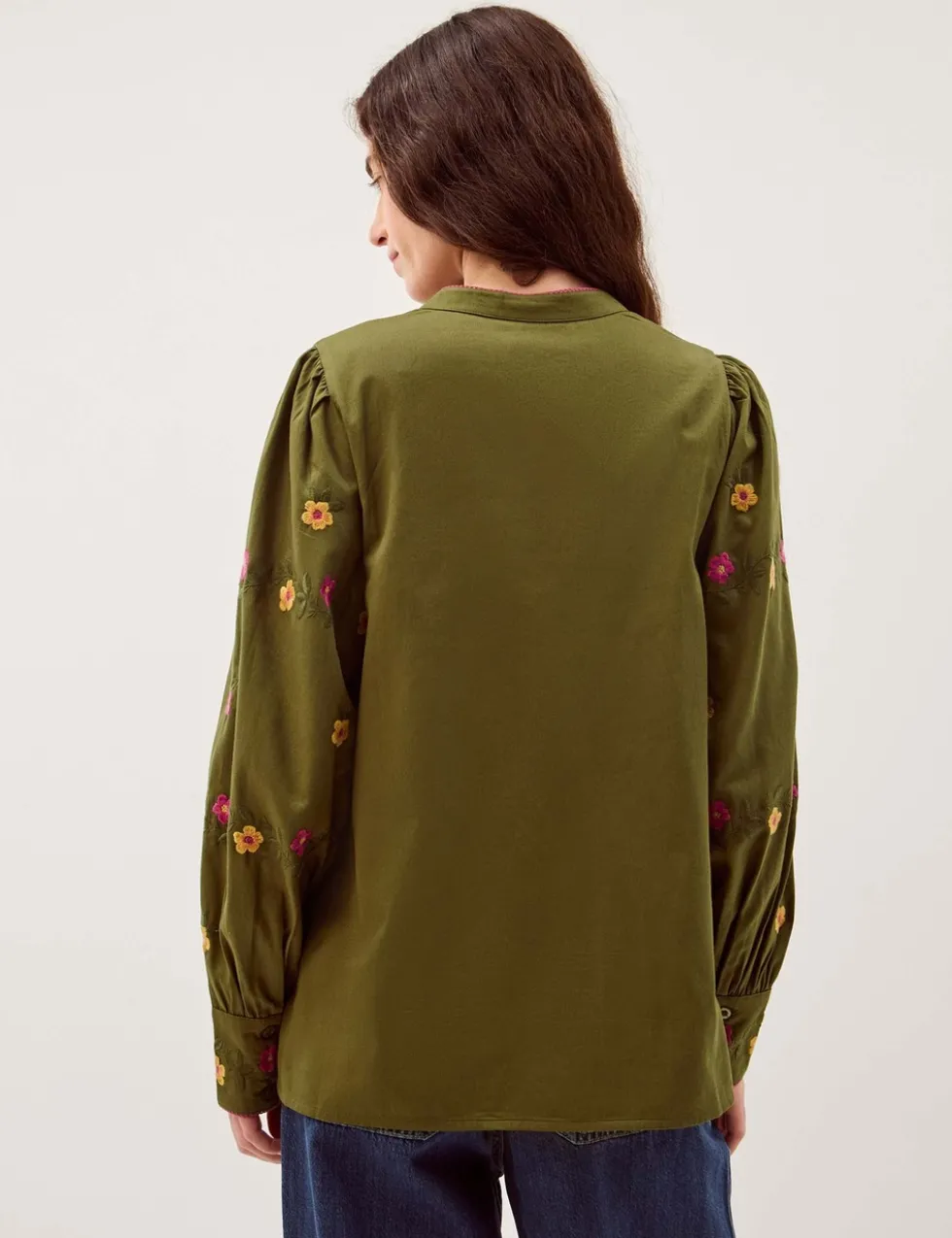 Pure Cotton Floral Embroidered Blouse