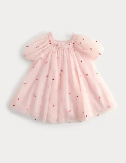 Pure Cotton Floral Embroidered Dress (2-16 Yrs)