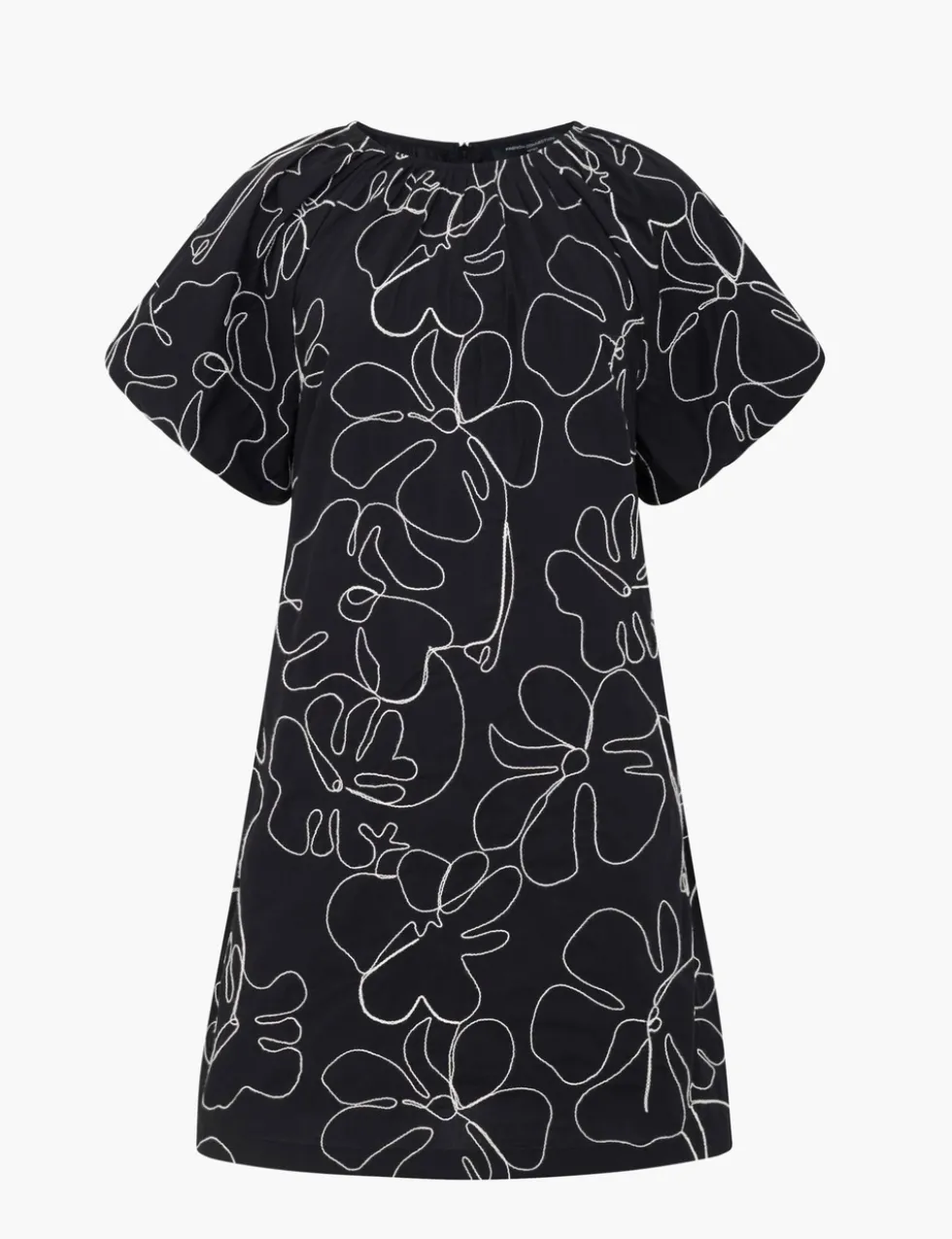 Pure Cotton Floral Embroidered Mini Shift Dress