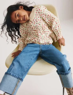 Pure Cotton Floral Embroidered Blouse (2-8 Yrs)