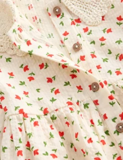 Pure Cotton Floral Embroidered Blouse (2-8 Yrs)