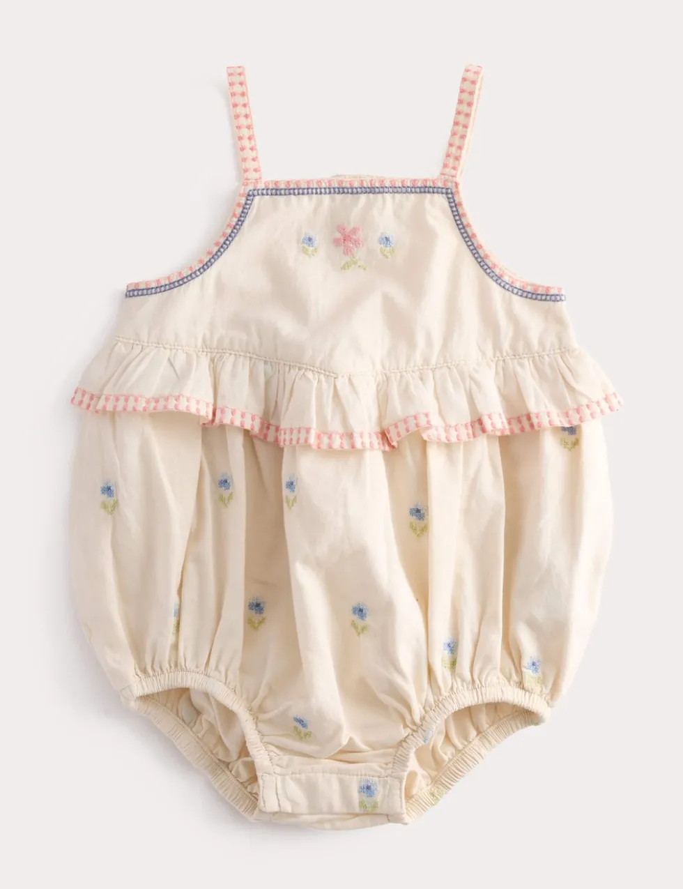 Pure Cotton Floral Embroidery Romper (0-2 Yrs)