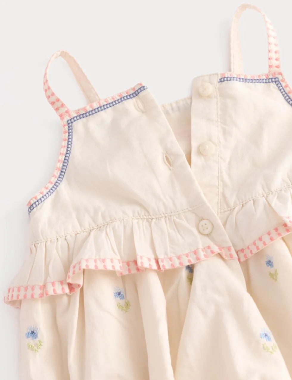 Pure Cotton Floral Embroidery Romper (0-2 Yrs)