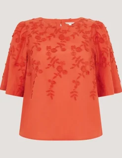 Pure Cotton Floral Embroidered Top
