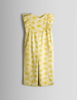 Pure Cotton Floral Frill Jumpsuit (6 Mths-9 Yrs)