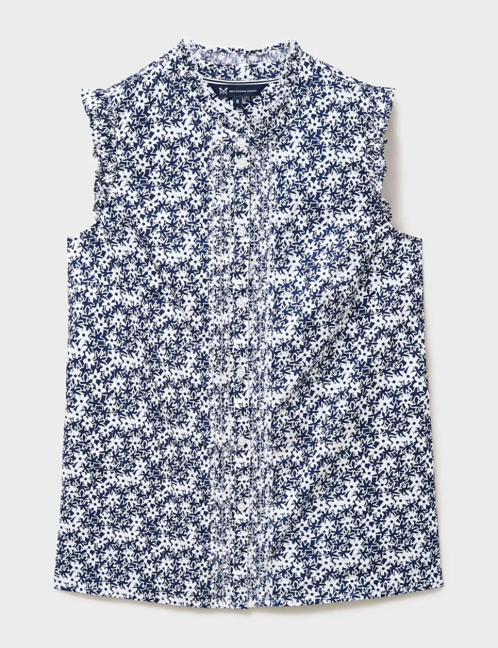 Pure Cotton Floral Frill Sleeve Blouse