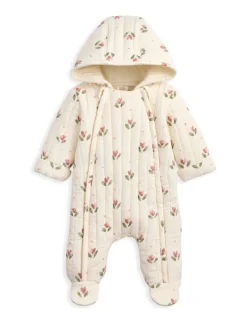 Pure Cotton Floral Hooded Pramsuit (0-12 Mths)