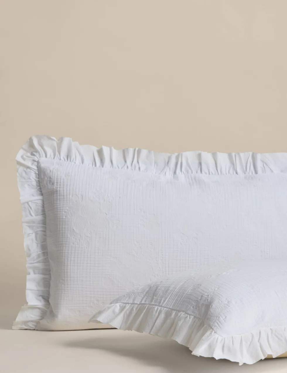 Pure Cotton Floral Jacquard Ruffle Bedding Set