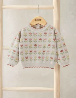 Pure Cotton Floral Jumper (0 Mths-3 Yrs)