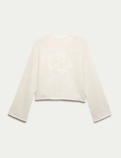 Pure Cotton Floral Jumper (6-16 Yrs)