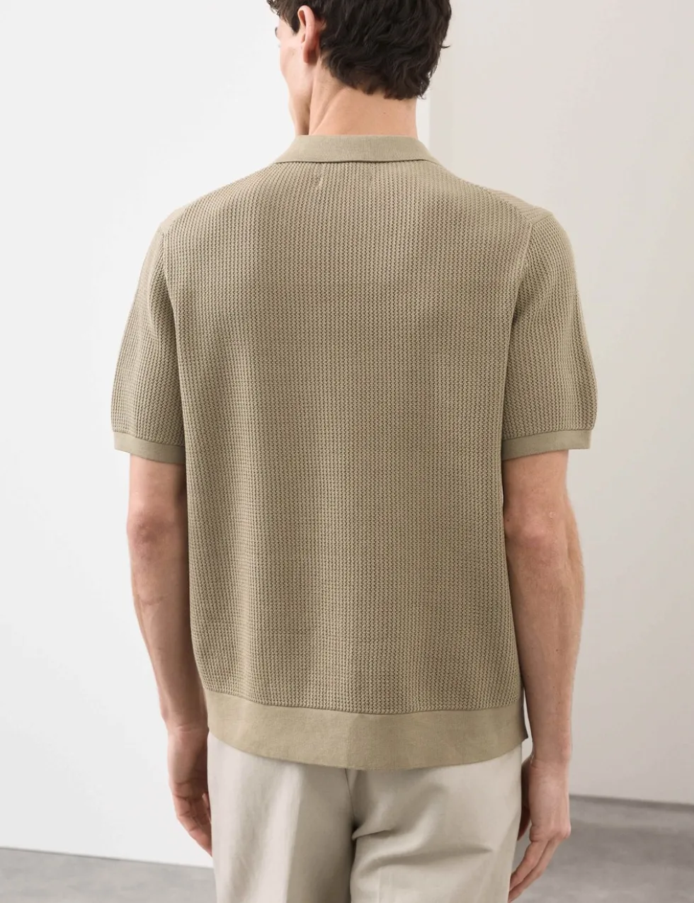 Pure Cotton Floral Knitted Polo Shirt