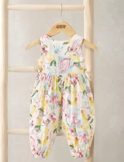 Pure Cotton Floral Lemon Print Romper (0-3 Years)