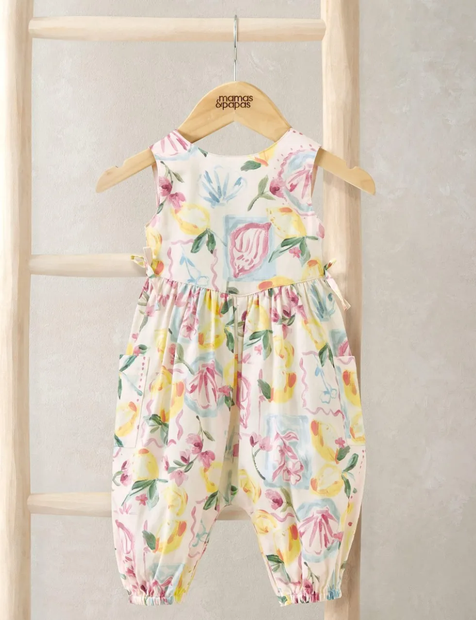 Pure Cotton Floral Lemon Print Romper (0-3 Years)